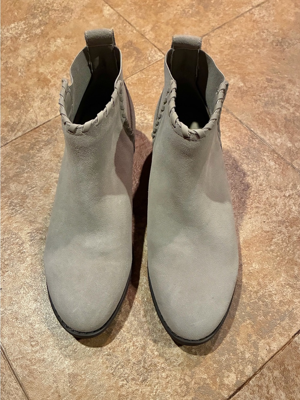 Skechers Women’s Beige Suede Ankle Boots - Sleek Chelsea Style